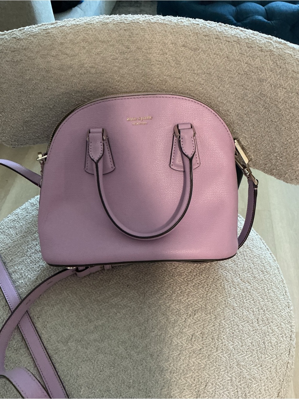 kate spade lilac dome satchel with gold hardware